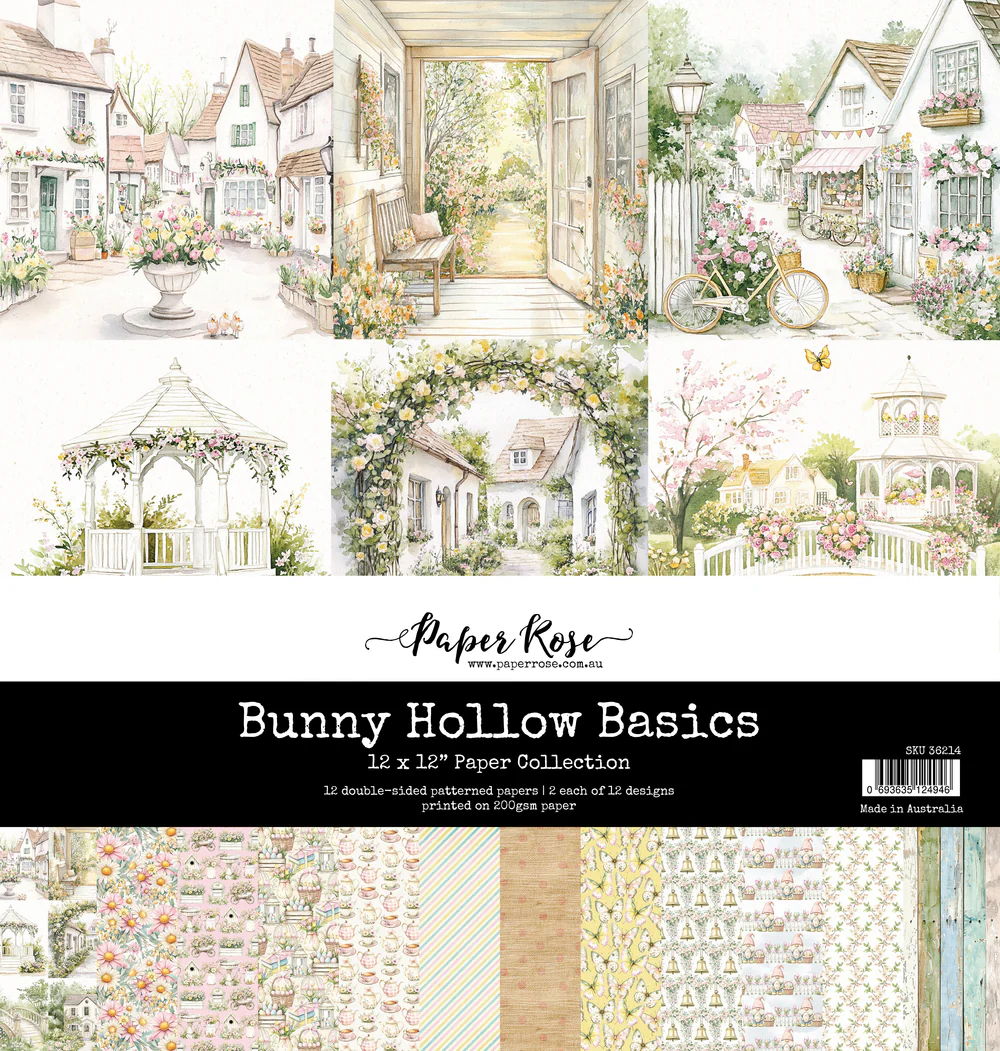 Paper Rose Bunny Hollow Basics 12x12 Paper Collection