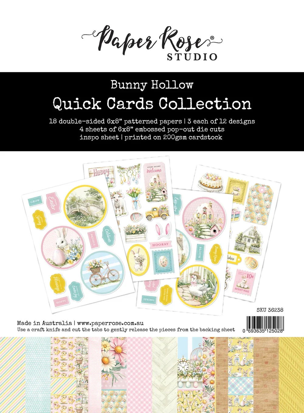Paper Rose Bunny Hollow 6x8" Quick Cards Kit