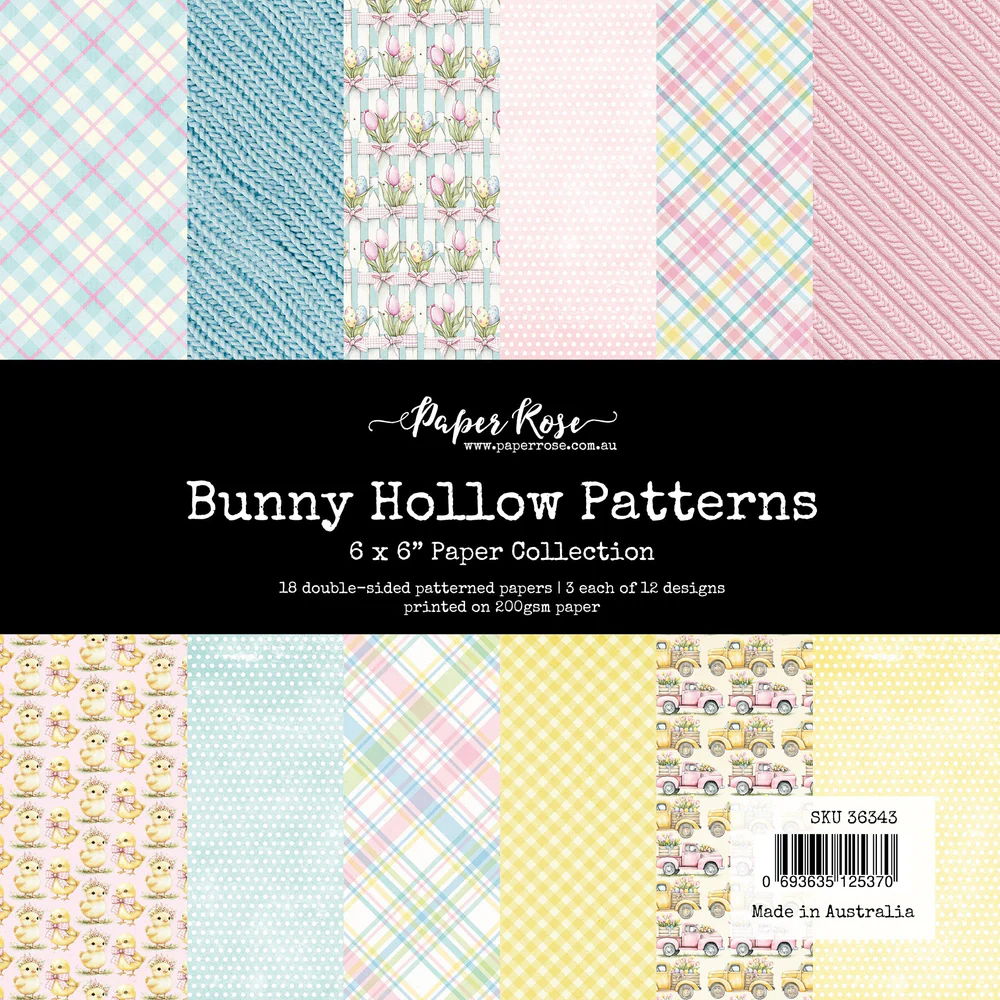 Paper Rose Bunny Hollow Patterns 6x6 Paper Collection