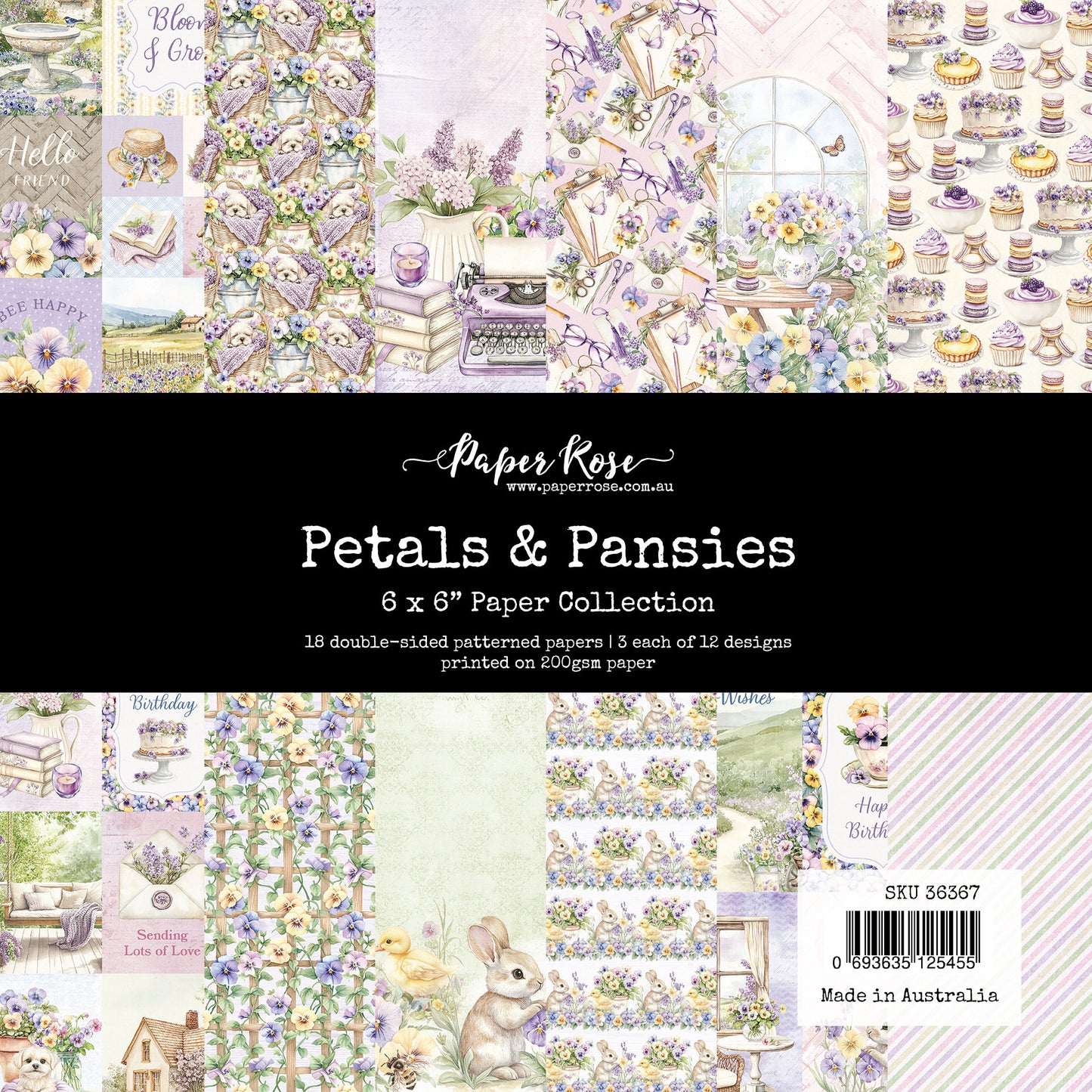 Paper Rose Petals & Pansies 6x6 Paper Collection