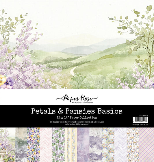 Paper Rose Petals & Pansies Basics 12x12 Paper Collection