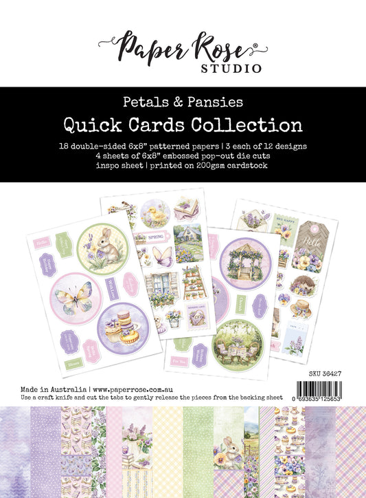 Paper Rose Petals & Pansies 6x8" Quick Cards Kit