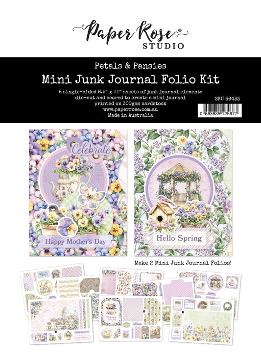 Paper Rose Petals & Pansies 8.5x11" Mini Folio Kit