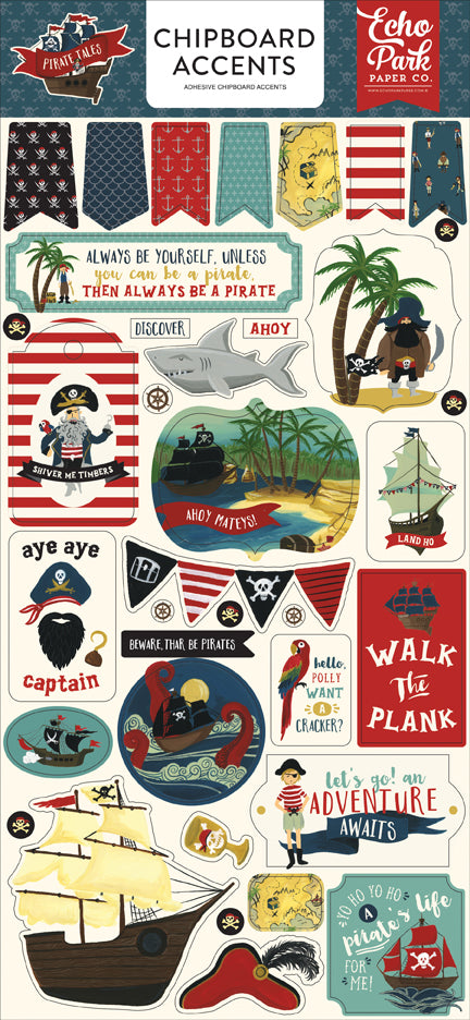 Echo Park Paper Company Pirate Tales 6x13 Chipboard Acc
