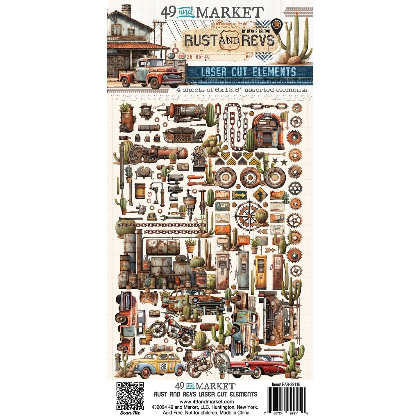 49 And Market Rust And Revs Elements Laser Cut Outs