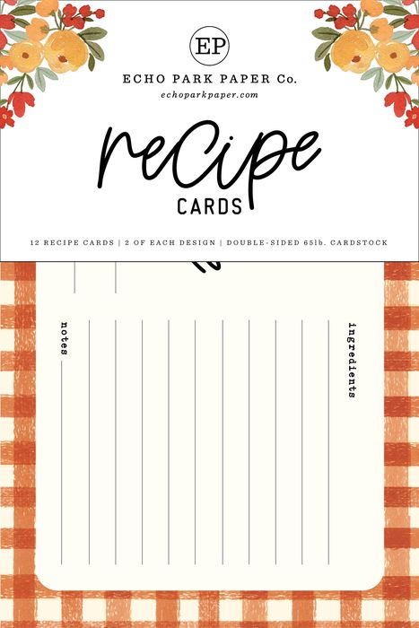 Echo Park Recipe Cards-Hello Autumn