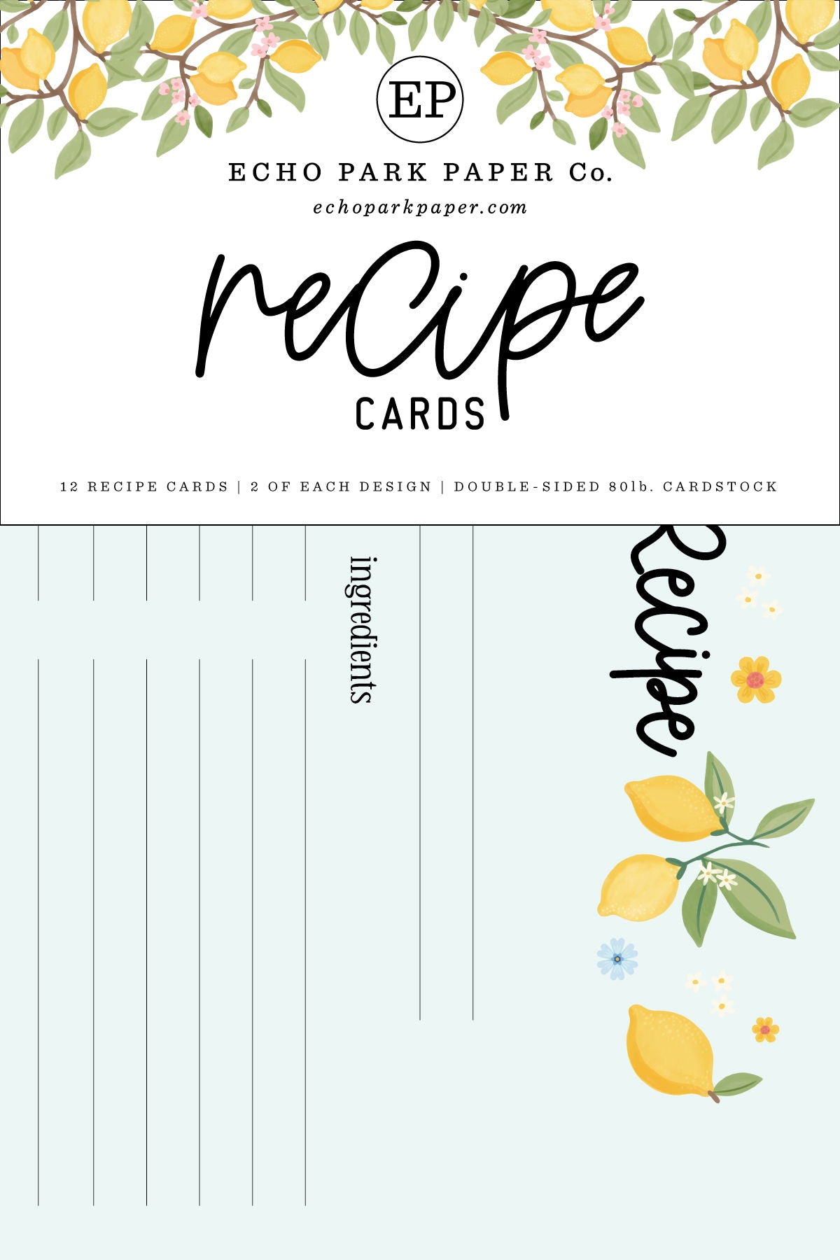 Carta Bella Lemonade Recipe Cards