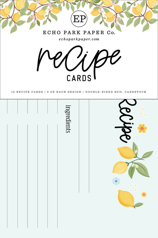 Carta Bella Lemonade Recipe Cards