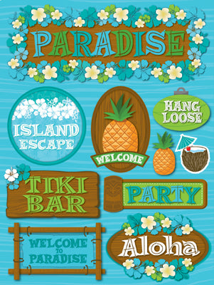 Reminisce Luau 3D Quote Stickers