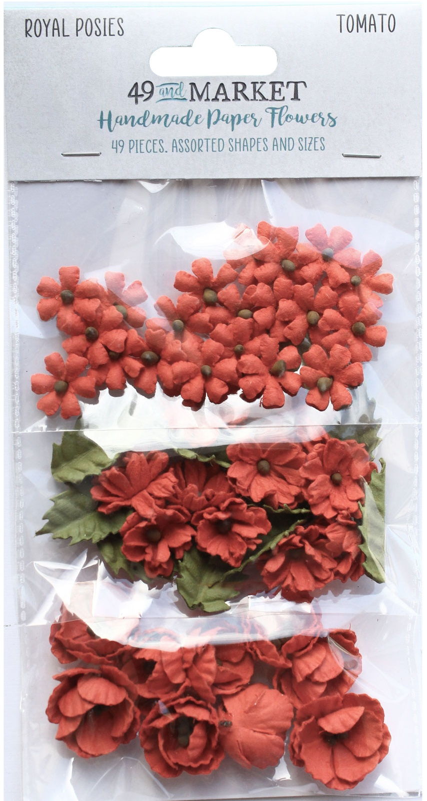 49 And Market Tomato Royal Posies Paper Flowers, 49/Pkg.