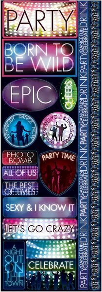 Reminisce Party Cardstock Sticker