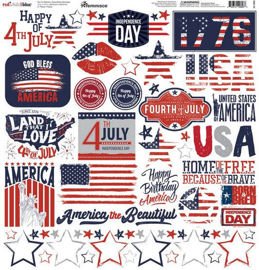 Reminisce Red White and Blue 12x12 Sticker