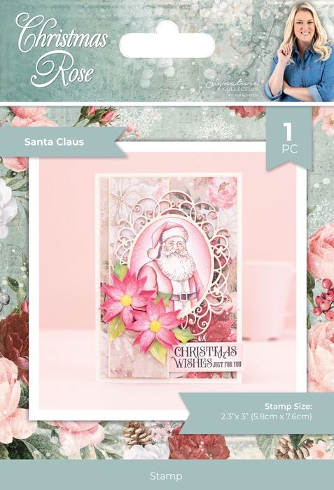 Sara Signature Clear Acrylic Stamp-Santa Claus, Christmas Rose