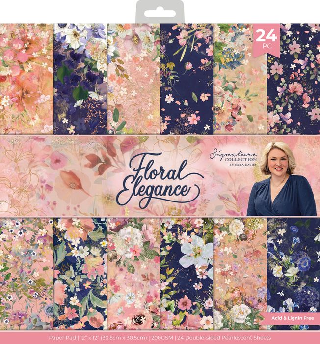 Sara Signature Floral Elegance Paper Pad-12"X12"