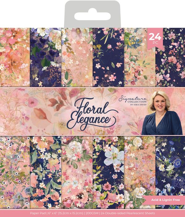 Sara Signature Floral Elegance Paper Pad 6"X6"