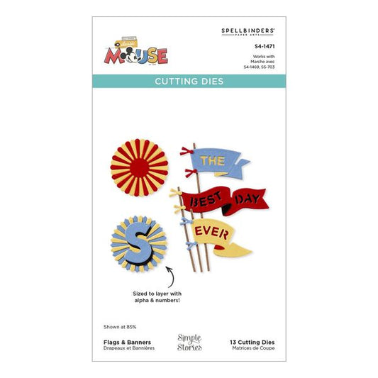 Spellbinders Etched Dies From Say Cheese Classic Mouse-Flags & Banners
