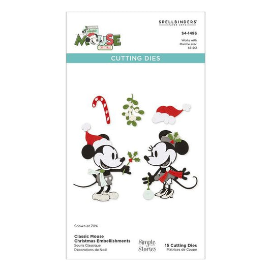 Spellbinders Classic Mouse Christmas Embellishments Etched Dies