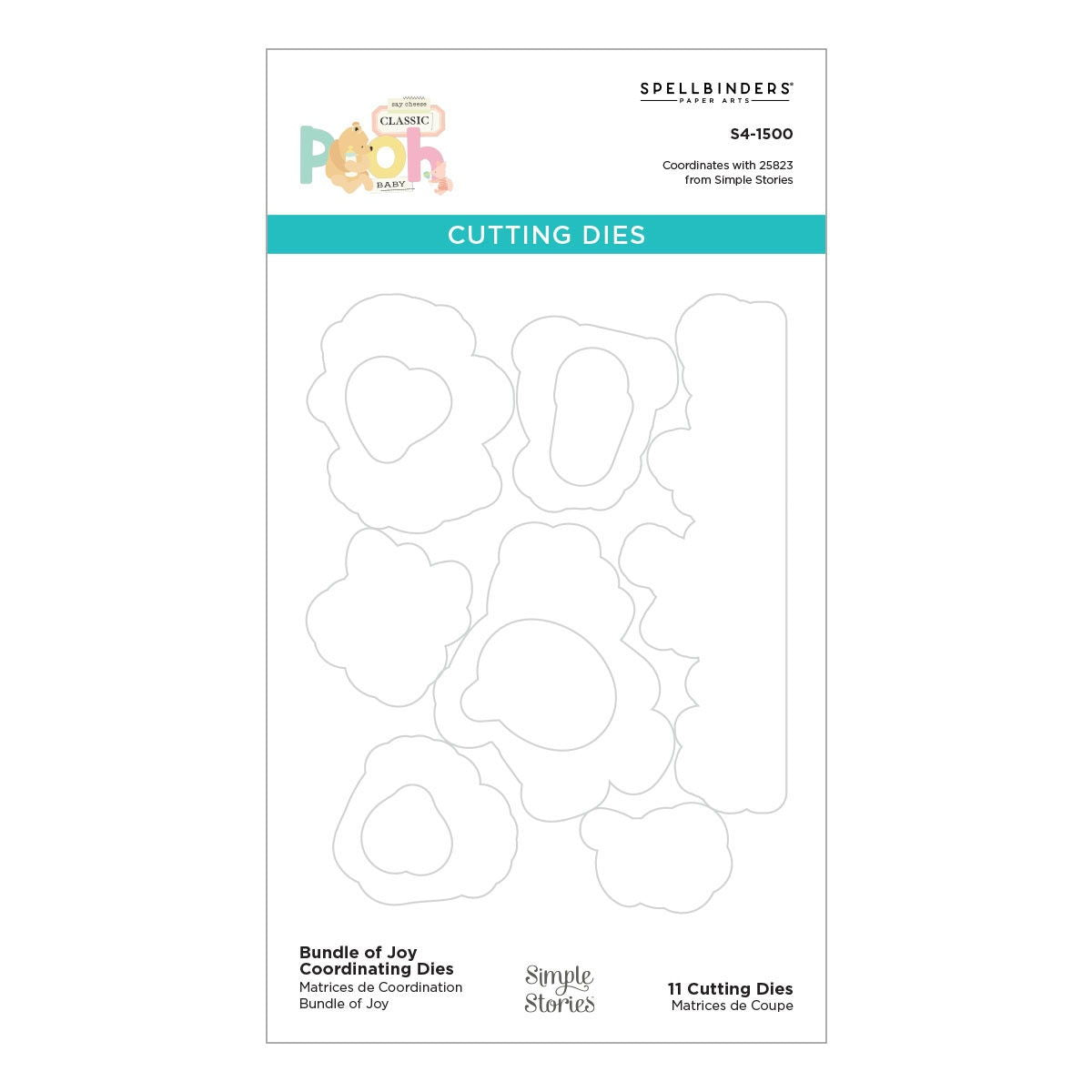 Etched Dies From Say Cheese Classic Pooh Baby-Bundle of Joy