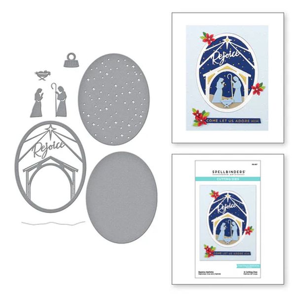 Spellbinders Rejoice Nativity Etched Dies from the Christmas Traditions Collection