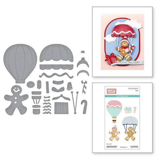 Spellbinders Gingerbread Delivery Etched Dies from the Candy Christmas Collection by Stamperia