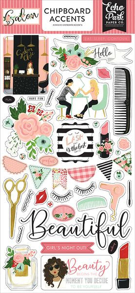 Echo Park Paper Company Salon 6x12 Chipboard Accents