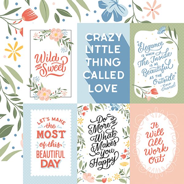 Echo Park Salutations No. 1 4x6 Journaling Cards 12x12 DS Paper (1 Sheet)