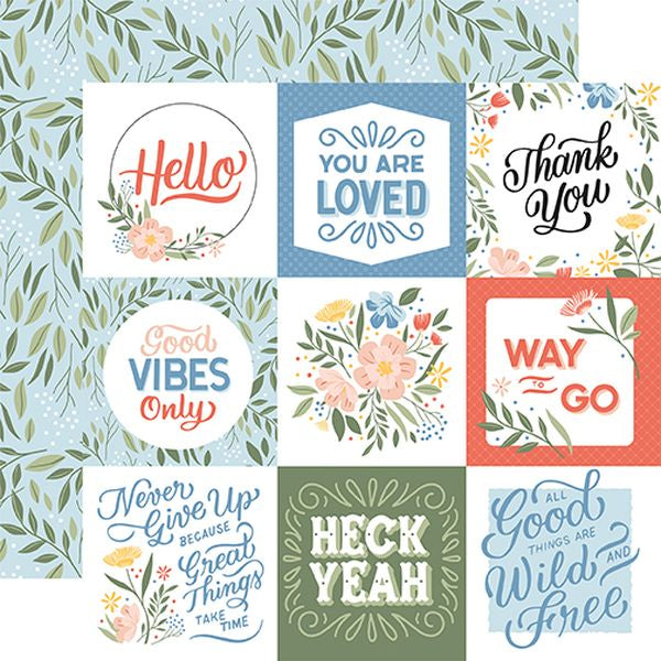 Echo Park Salutations No. 1 Journaling Cards 12x12 DS Paper (1 Sheet)