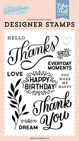 Salutations No 1 Thanks Stamp Set