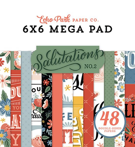 Echo Park Salutations No. 2 6"X6" Double-Sided Mega Paper Pad, 48/Pkg