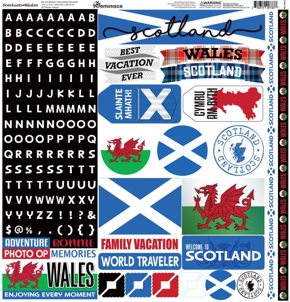 Reminisce Scotland and Wales 12x12 Sticker