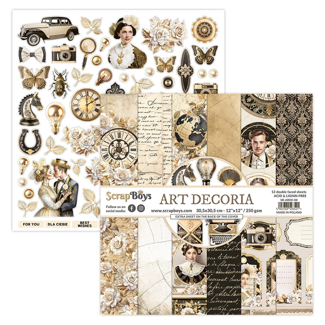 ScrapBoys Art Decoria 08 12"x12" Paper Set
