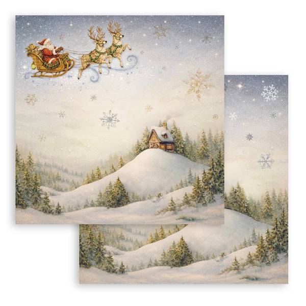 Stamperia Silent Night: Santa Claus Sleigh DS Paper (1 Sheet)