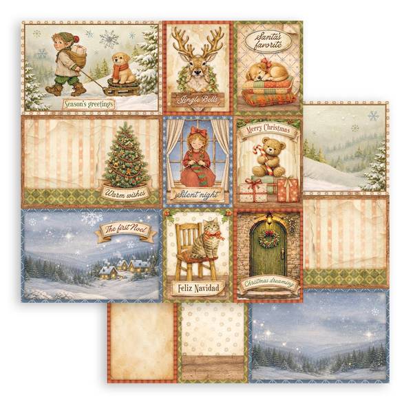 Stamperia Silent Night: Mixed Cards DS Paper (1 Sheet)