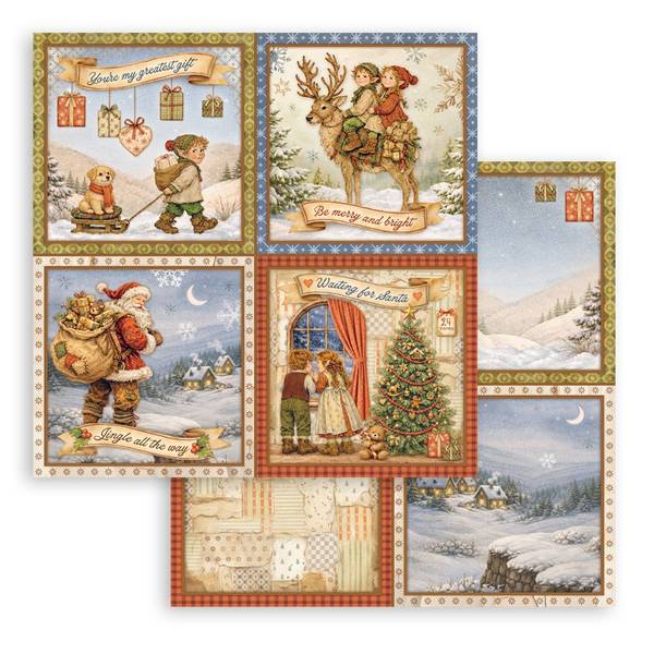 Stamperia Silent Night 4 Cards DS Paper (1 Sheet)