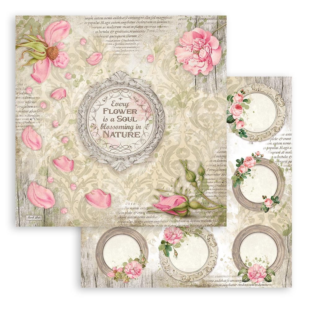 DISC - Stamperia Romantic Garden House Garlands 12"X12" Double-Sided Cardstock - Single Sheet