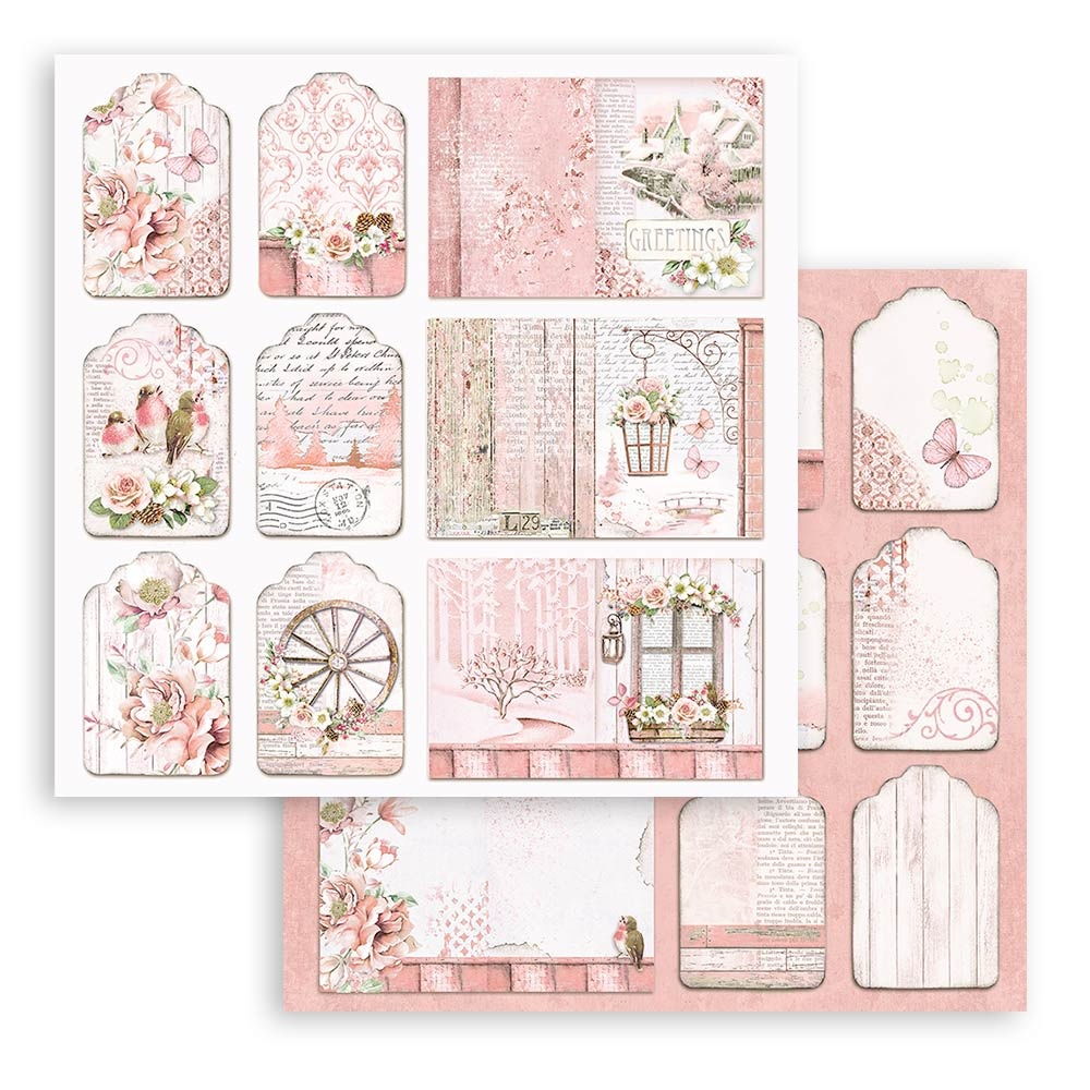 Stamperia Roseland Tags Double-Sided Cardstock 12"X12" - Single Sheet