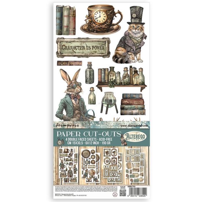 DISC - Stamperia Alterego Double-Sided Paper Cut-Outs 4/Pkg