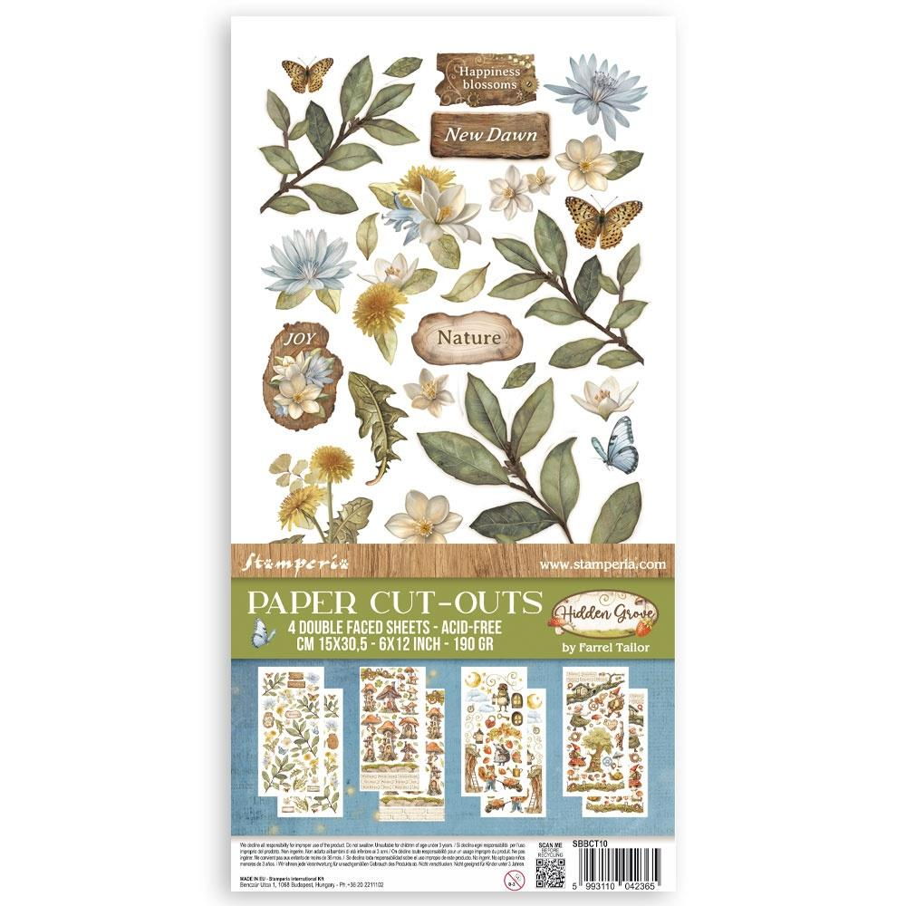 Stamperia Hidden Grove Double-Sided Paper Cut-Outs, 4 sheets