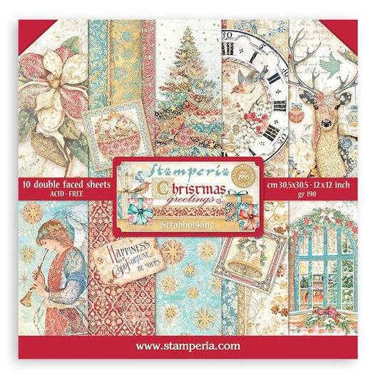 DISC - Stamperia Christmas Greetings 12x12 Pad