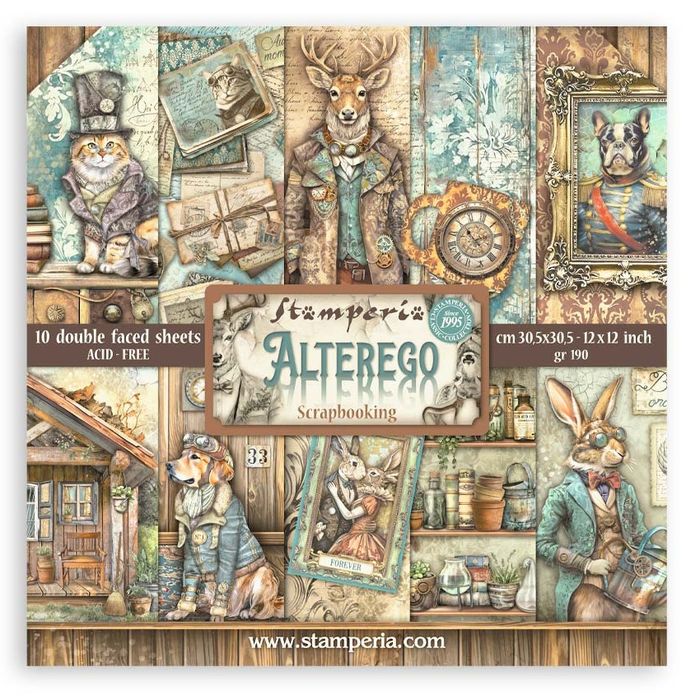 Stamperia Alterego Double-Sided Paper Pad 12"X12" 10/Pkg