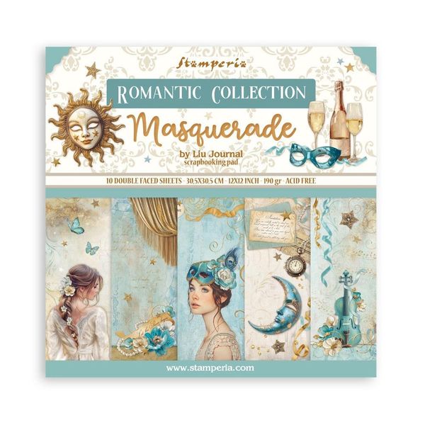 Stamperia Masquerade 12"x12" Double-Sided Paper Pad