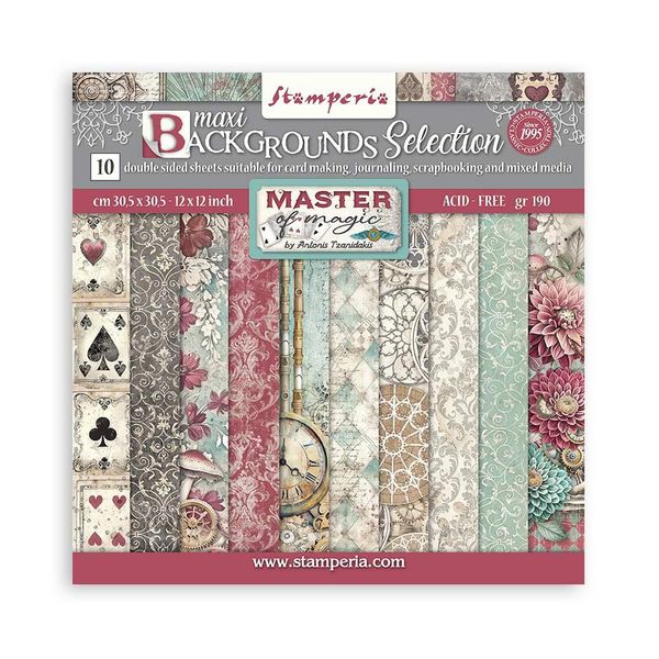 Stamperia Master of Magic Background Selection 12"x12" Paper Pad, 10 sheets