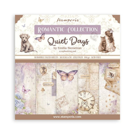 Stamperia Quiet Days 12"x12" Double-Sided Paper Pad, 10 sheets