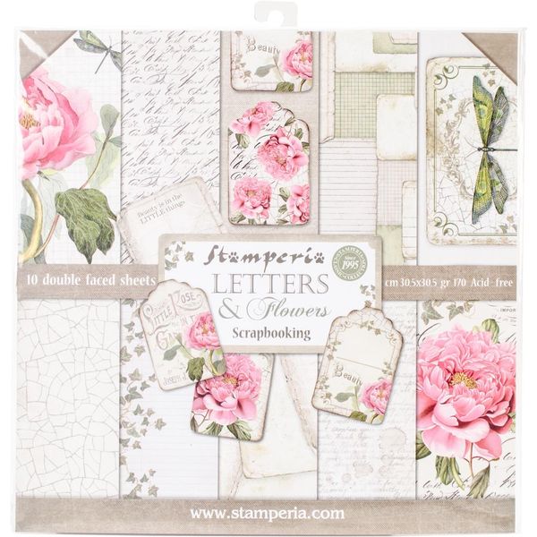 Stamperia Letters & Flowers Paper Pack
