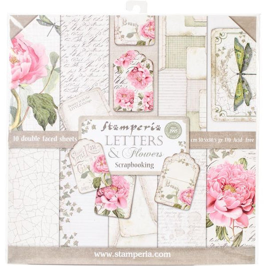 Stamperia Letters & Flowers Paper Pack