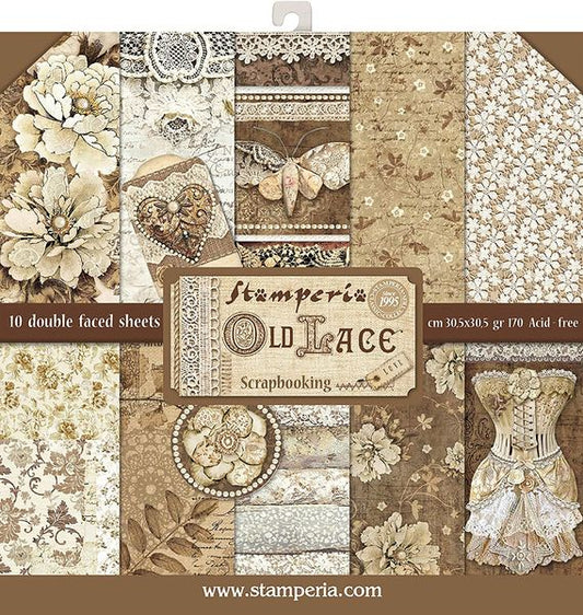 DISC - Stamperia Old Lace Paper Pack, 10 sheets