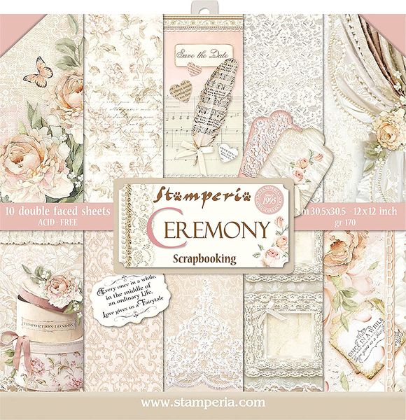 Stamperia Ceremony 12"X12" Paper Pack  (10 sheets)