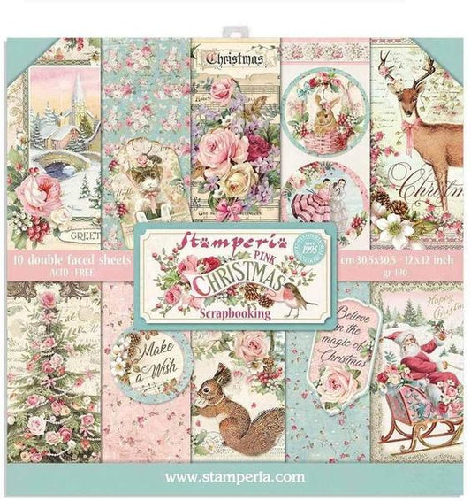 Stamperia Pink Christmas 12x12 Pad