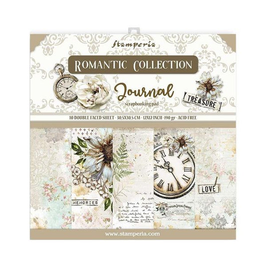 Stamperia Romantic Journal 12x12 Double-Sided Paper Pad, 10 sheets