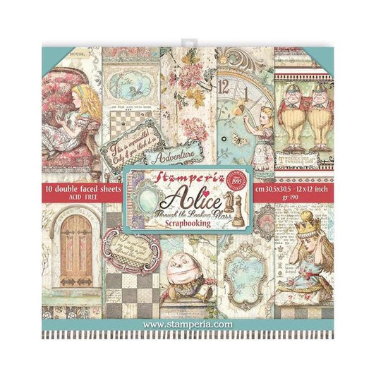 DISC - Stamperia Alice Through the Looking Glass 12x12 Paper Pack